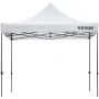 VEVOR 304.8 x 304.8 cm Pop Up Canopy Tent, Outdoor Patio Gazebo Tent with Removable Sidewalls and Wheeled Bag, UV Resistant Waterproof Instant Gazebo Shelter for Party, Garden, Backyard, White
