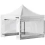 VEVOR 304.8 x 304.8 cm Pop Up Canopy Tent, Outdoor Patio Gazebo Tent with Removable Sidewalls and Wheeled Bag, UV Resistant Waterproof Instant Gazebo Shelter for Party, Garden, Backyard, White