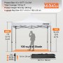 VEVOR Tente pop-up 10 x 10, auvent extérieur avec parois latérales amovibles et sac à roulettes, abri portable instantané, tente de tonnelle imperméable résistante aux UV pour fêtes, camping, commercial, blanc