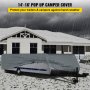 VEVOR Pop Up Camper Cover, Fit for 14'-16' Trailers, Ripstop 4-Layer Non-Woven Fabric Folding Trailer Covers, UV Resistant Waterproof RV Storage Cover w/ 3 Wind-Proof Ropes and 1 Storage Bag, Gray