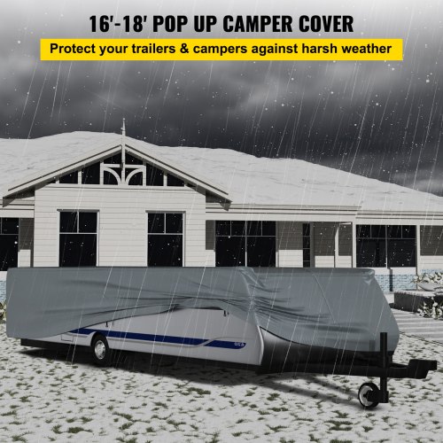 VEVOR Pop Up Camper Cover, Fit for 16'-18' Trailers, Ripstop