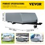 VEVOR Pop Up Camper Cover, Fit for 8'-10' Trailers, Ripstop 4-Layer Non-woven Fabric Folding Trailer Covers, UV Resistant Waterproof RV Storage Cover w/ 3 Wind-proof Ropes and 1 Storage Bag, Gray