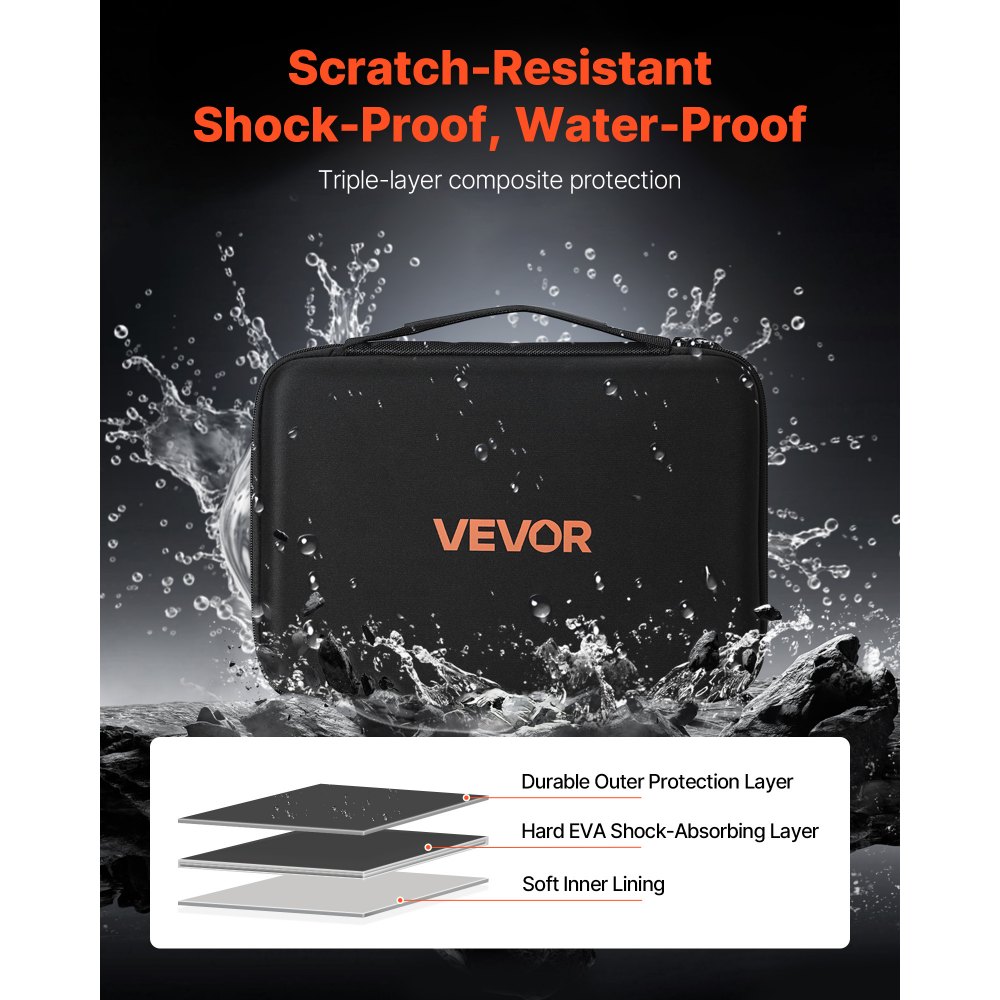 VEVOR Battery Organizer Storage Box, Battery Case Bag with Tester BT-168, Waterproof Batteries Organizer Storage Case with Zipper, Holds 167 Batteries AA AAA C D 9V Button, Black (Box Only)