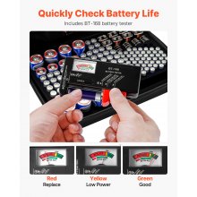 Battery Organizer Storage Box with Tester BT-168 Holds 167 Batteries (Box Only)