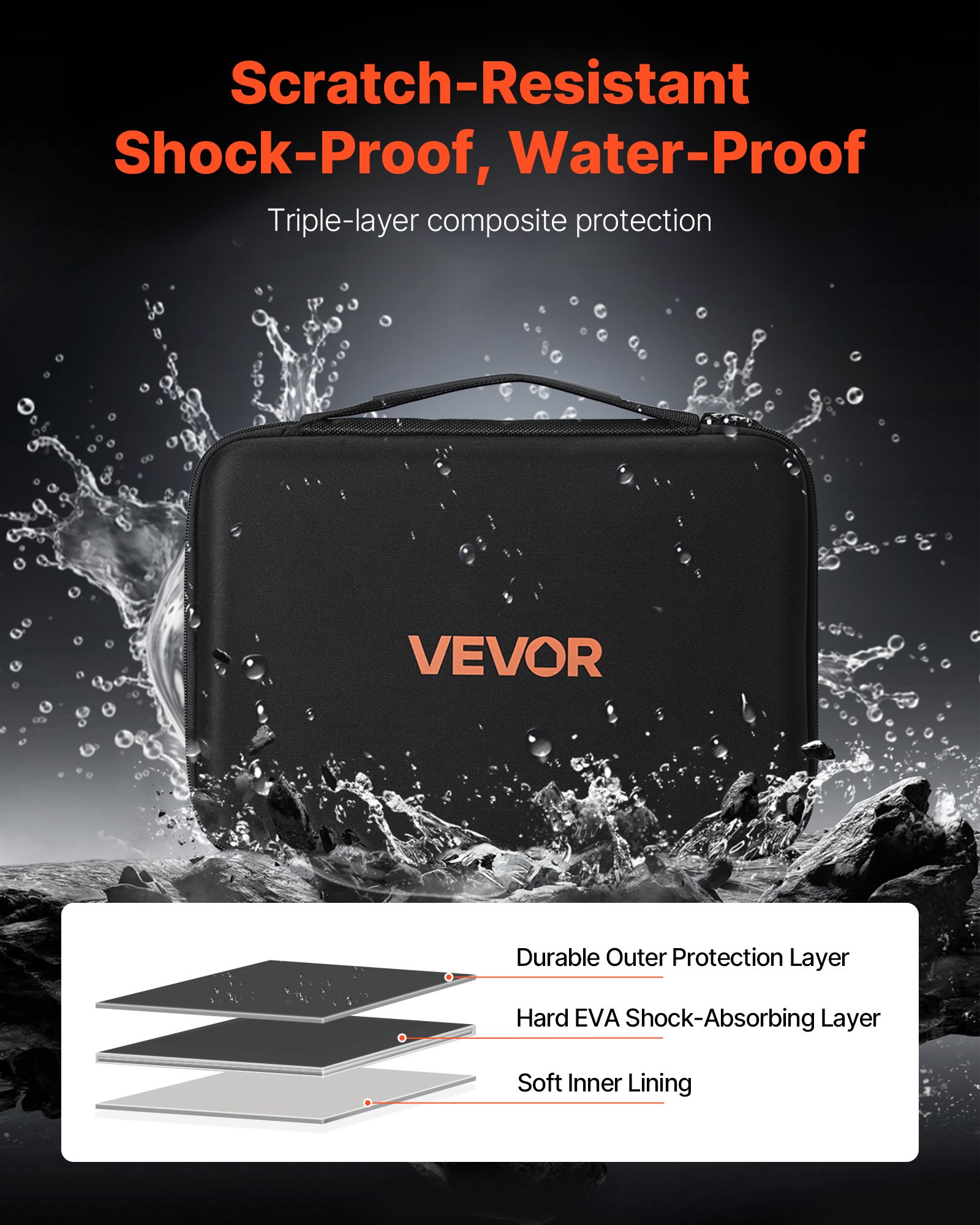 VEVOR Battery Organizer Storage Box, Battery Case Bag with Tester BT-168, Waterproof Batteries Organizer Storage Case with Zipper, Holds 167 Batteries AA AAA C D 9V Button, Black (Box Only)