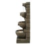 VEVOR Outdoor Water Fountain, 35.63 in Height Fountain and Waterfall, 4-Tier Floor Standing Cascading Fountains with LED Light and Pump, Block Stack Style, for Outdoor Indoor Garden, Patio & Backyard