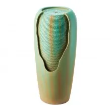 Outdoor Water Fountain 1-Tier Glazed Jar Style 30.71 in Fountains Green