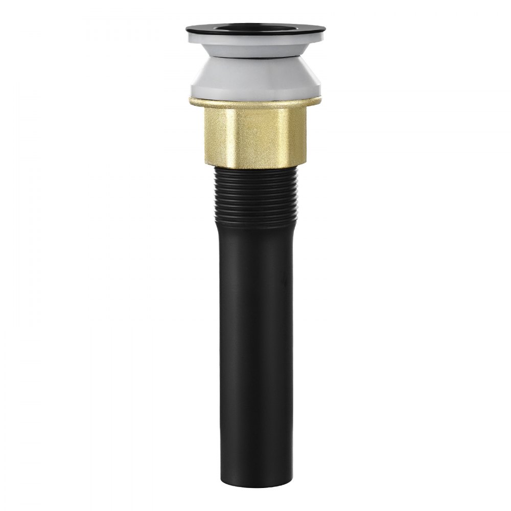 VEVOR Desagüe de lavabo con rebosadero, desagües emergentes de latón y acero inoxidable 304, filtro antiobstrucción, tapón de desagüe totalmente metálico para fregaderos con orificios de rebosadero.