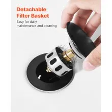 Bathroom Sink Drain with Overflow Anti-Clogging Vessel Sink Drain Strainer