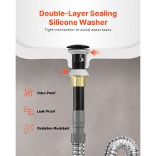 Bathroom Sink Drain with Overflow Anti-Clogging Vessel Sink Drain Strainer