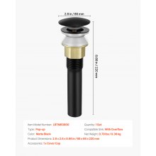 Bathroom Sink Drain with Overflow Anti-Clogging Vessel Sink Drain Strainer