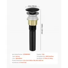 Bathroom Sink Drain with Overflow Anti-Clogging Vessel Sink Drain Strainer