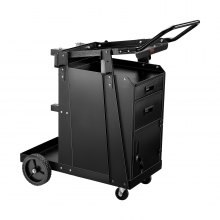 VEVOR Welding Cart, 2 Drawers Welder Cart Heavy Duty with Anti-Theft Lockable Cabinet, 350LBS Static Weight Capacity, 360° Swivel Wheels, Tank Storage Safety Chains for MIG TIG Welder, Plasma Cutter