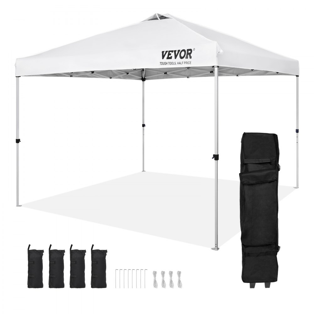 Tenda de festa VEVOR Pop Up Canopy 10 x 10 pés com bolsa portátil para acampamento branco