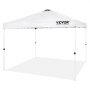 white VEVOR pop up canopy tent with a sturdy frame and peak roof structure.