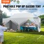VEVOR Pop Up Canopy Sátor kültéri pavilon sátor 10x20ft oldalfalakkal és fehér táskával