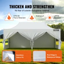 VEVOR Pop Up Canopy Tent Outdoor Gazebo Tent 10x20FT with Sidewalls & Bag White