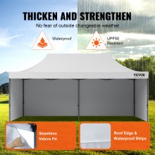 VEVOR 10x20 FT Pop up Canopy with Removable Sidewalls, Instant Canopies Portable Gazebo & Wheeled Bag, UV Resistant Waterproof, Enclosed Canopy Tent for Outdoor Events, Patio, Backyard, Party, Parking