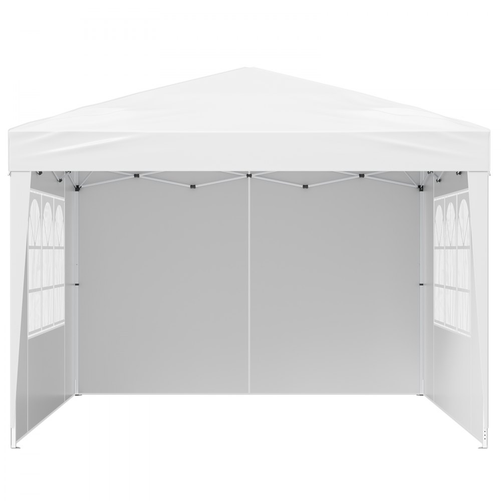 VEVOR Pop Up Canopy, 10 x 10 FT Instant Canopy Portable Gazebo with 3 Sidewalls & 2 Ventilated Windows, Height Adjustable Pop-Up Outdoor Shelter Tent for Events, Patio, Backyard, Party, Parking