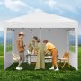 VEVOR Pop Up Canopy, 10 x 10 FT Instant Canopy Portable Gazebo with 3 Sidewalls & 2 Ventilated Windows, Height Adjustable Pop-Up Outdoor Shelter Tent for Events, Patio, Backyard, Party, Parking