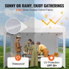 VEVOR Pop Up Canopy 10 x 10 FT Pop Up Gazebo Tent with 3 Sidewalls & 2 Windows