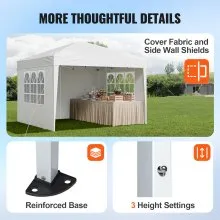 VEVOR Pop Up Canopy 10 x 10 FT Pop Up Gazebo Tent with 3 Sidewalls & 2 Windows