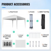 VEVOR Pop Up Canopy 10 x 10 FT Pop Up Gazebo Tent with 3 Sidewalls & 2 Windows
