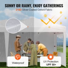 VEVOR Pop Up Canopy 10 x 20 FT Pop Up Gazebo Tent with 3 Sidewalls & 2 Windows