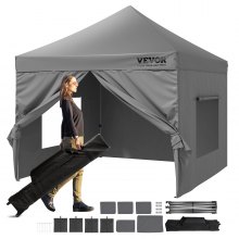 VEVOR 10x10 FT Pop up Canopy with Removable Sidewalls, Instant Canopies Portable Gazebo & Wheeled Bag, UV Resistant Waterproof, Enclosed Canopy Tent for Outdoor Events, Patio, Backyard, Party, Camping