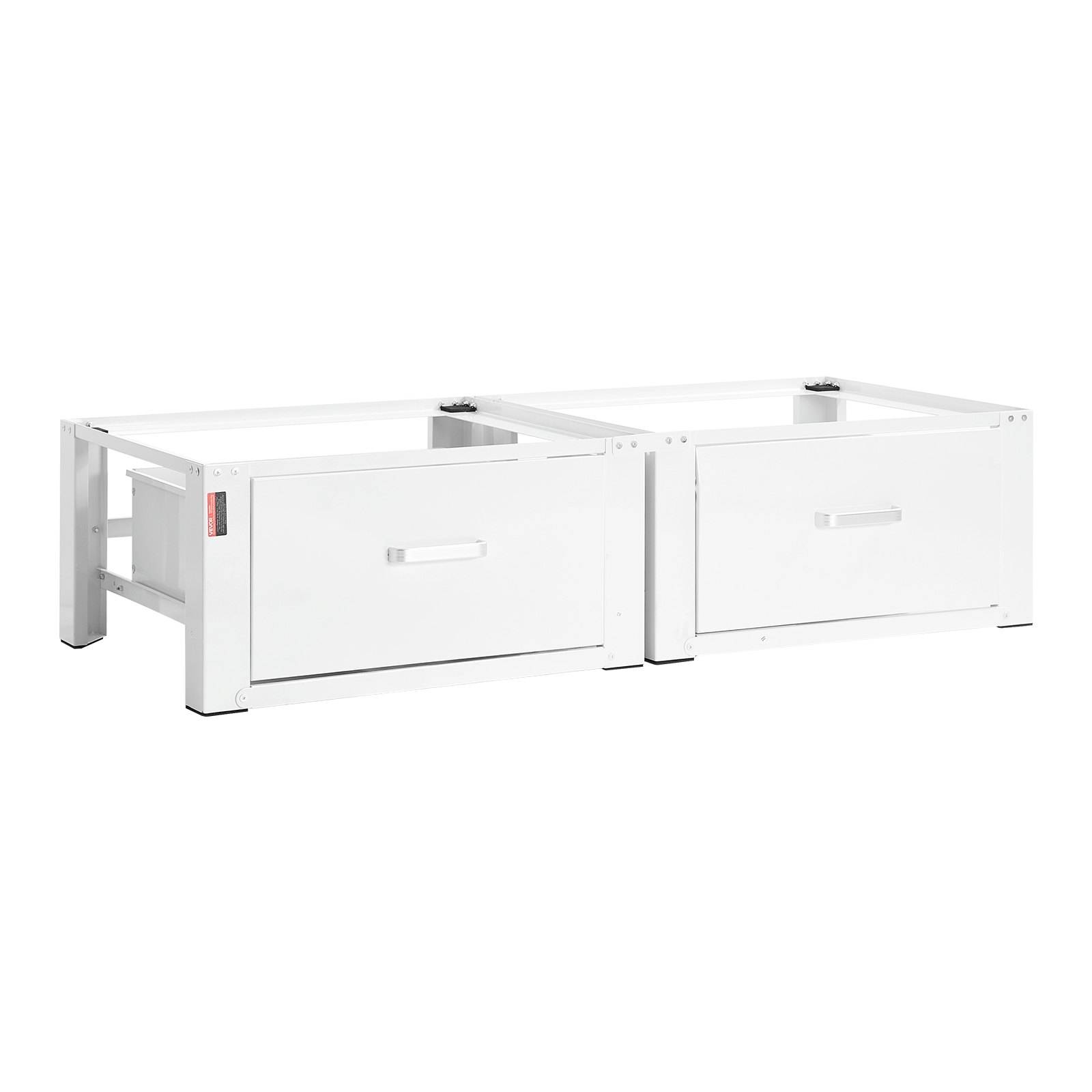 VEVOR Laundry Pedestal, 290 mm Height, Washer and Dryer Pedestals with Drawer, 150 kg Weight Load Capacity, Non-Slip Feet, Heavy-duty Steel Washing Machine Stand Universal Fit, White, 2 Pack