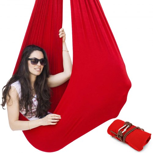 Red Kids Therapy Swing Up To 220LBS Autismo Adhd Aspergers Sensory Cuddle Hamaca