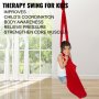 Red Sensory Swing Chair Hanging Seat For Kids or Adults Playroom 80KG Ceiling
