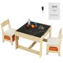 VEVOR barnbord och stolset, aktivitetsbord i trä med förvaringsutrymme och lådor, lekbord för småbarn Konst, hantverk, läsning, lärande