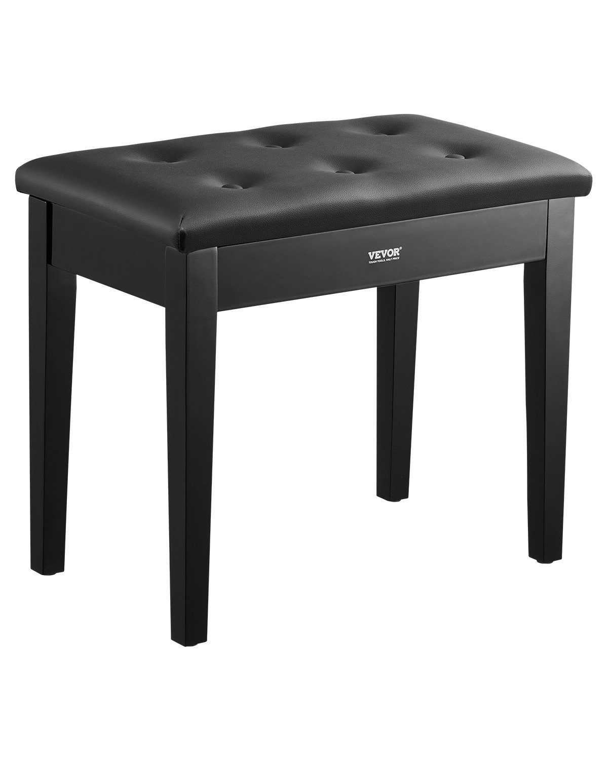 VEVOR Piano Bench, 22" x 13.78" x 19", Keyboard Piano Chair with High-Density Padded Cushion, Storage Compartment for Music Books, Wooden Piano Bookcase Stool Seat, for Vanity, Living Room, Bedroom