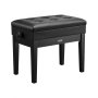 Adjustable Piano Keyboard Bench Storage Padded Seat Wooden Vanity Bookcase Stool