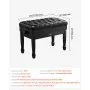 VEVOR Piano Bench, Duet Keyboard Piano Chair with 20.3"-23.4” Adjustable Height, High-Density Padded Cushion, Storage Compartment for Music Books, Wooden Piano Stool Seat, for Vanity, Living Room