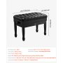 VEVOR Piano Bench, Duet Keyboard Piano Chair with 20.3"-23.4” Adjustable Height, High-Density Padded Cushion, Storage Compartment for Music Books, Wooden Piano Stool Seat, for Vanity, Living Room