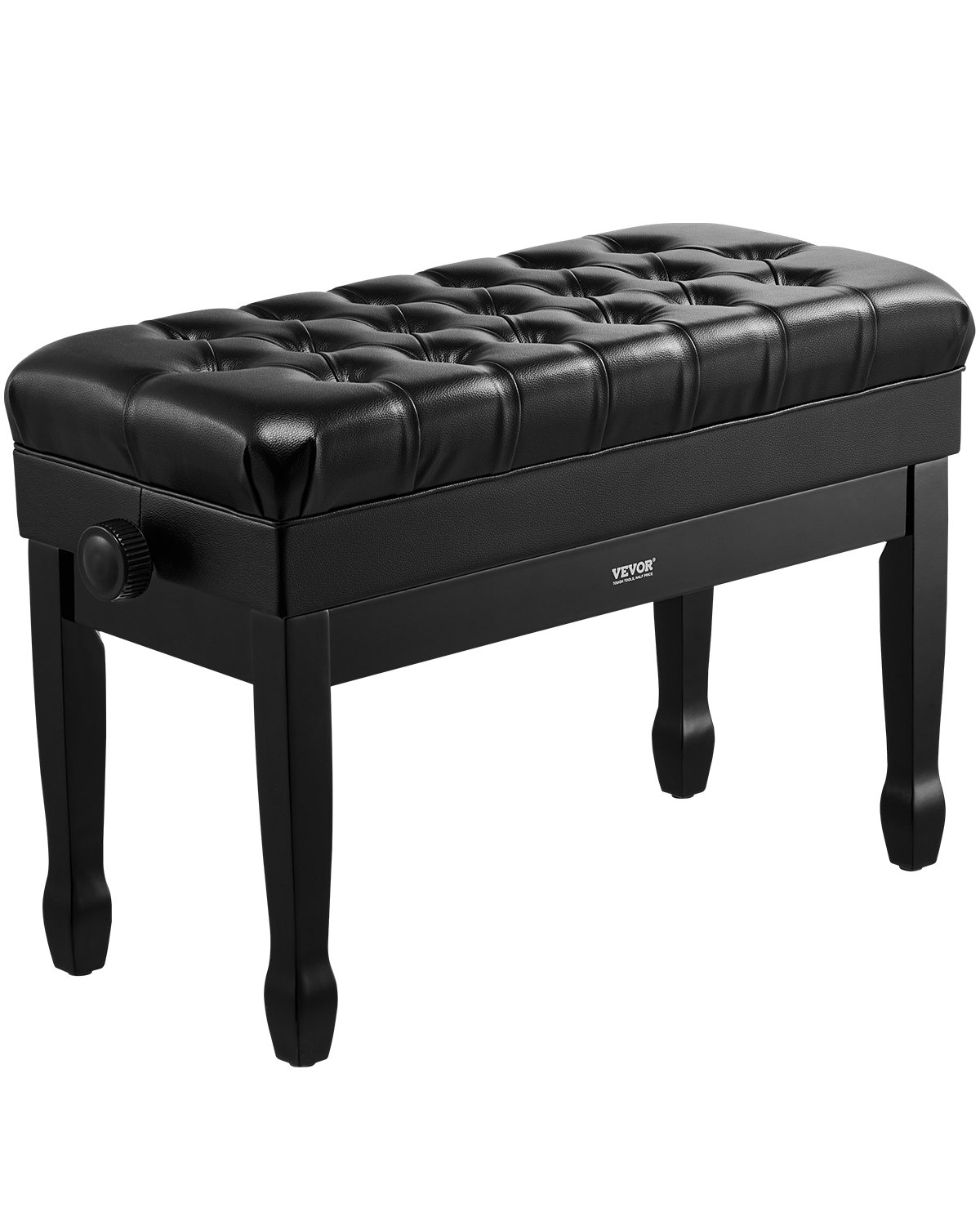 VEVOR Piano Bench, Duet Keyboard Piano Chair with 20.3"-23.4” Adjustable Height, High-Density Padded Cushion, Storage Compartment for Music Books, Wooden Piano Stool Seat, for Vanity, Living Room