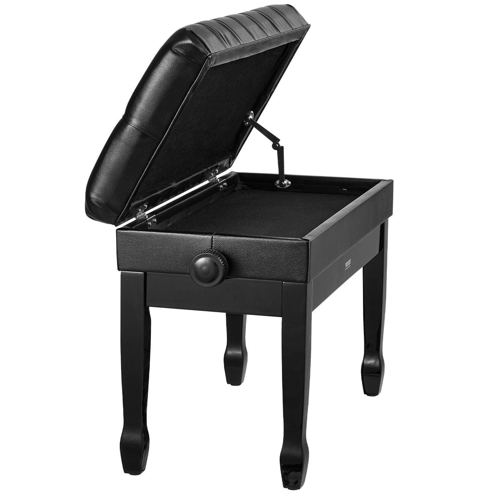 VEVOR Piano Bench, Duet Keyboard Piano Chair with 20.3"-23.4” Adjustable Height, High-Density Padded Cushion, Storage Compartment for Music Books, Wooden Piano Stool Seat, for Vanity, Living Room