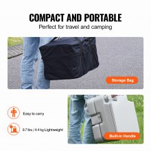 Toilettes portatives VEVOR pour voyage, camping, capacité de 3,2 gallons, commode, pot pour extérieur et intérieur