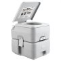 VEVOR portable toilet with an open lid, showing the inside and functional details.