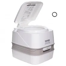 VEVOR Portable Toilet for Camping, Porta Potty with 3.2 Gal Waste Tank & 2.6Gal Flush Tank, Push-Button Pressurized Flush Commode with Level Indicator, Travel Toilet for Adults Kids Camping Car Trips