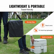VEVOR Portable Toilet for Camping, Porta Potty with Carry Bag, 5.3 Gal Waste Tank & 3.2 Gal Flush Tank, Push-Button Pressurized Flush Commode with Level Indicator, for Adults Kids Camping Car RV Trips