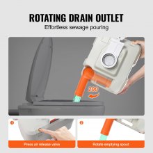 VEVOR Portable Toilet for Camping, Porta Potty with Carry Bag, 5.3 Gal Waste Tank & 3.2 Gal Flush Tank, Push-Button Pressurized Flush Commode with Level Indicator, for Adults Kids Camping Car RV Trips