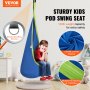 VEVOR Kids Pod Swing Seat, Hanging Hammock Chair with LED Lights Strings, Inflatable Cushion, Sensory Pod Swing Chair for Kids Indoor and Outdoor Hanging Chair, 100% Cotton Loading Capacity 120 lbs