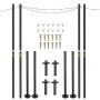 VEVOR outdoor string light poles set with poles, screws, and wing nuts.