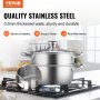 VEVOR Steamer Pot, 8,66in/22cm Steamer Bot for Cook with 3QT Stock Pot and Vegetable Steamer, Μεγάλης Χωρητικότητας Ανοξείδωτο Ατσάλι Μαγειρικά σκεύη με καπάκι για ηλεκτρική επαγωγική εστία αερίου