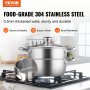 VEVOR Steamer Pot, 9.5in/24cm Steamer Pot for Cooking with 5QT Stock Pot and Vegetable Steamer, Food-Grade 304 Stainless Steel Food Steamer Cookware with Lid for Gas Electric Induction Grill Stove