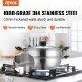 VEVOR Steamer Pot, 28cm Steamer Pot for Cooking with 3QT Stock Pot and Vegetable Steamer, Food-Grade 304 Stainless Steel Food Steamer Cookware with Lid for Gas Electric Induction Grill Stove