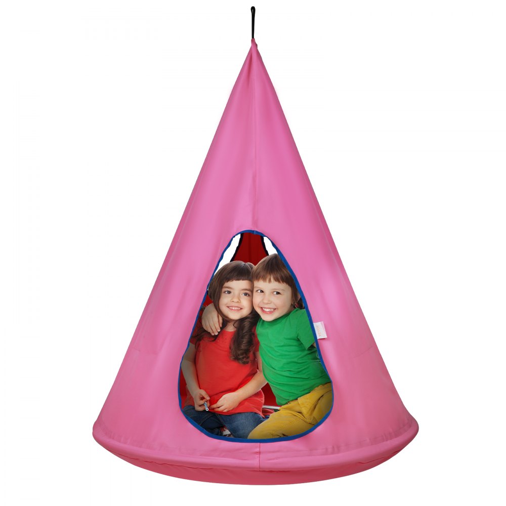 VEVOR Kids Nest hintaszék, függő függőágyszék állítható kötéllel, függőágy hintaszék gyerekeknek beltéri és kültéri használatra (39" D x 52" H), 250 font teherbírás, érzékelő hinta gyerekeknek, rózsaszín